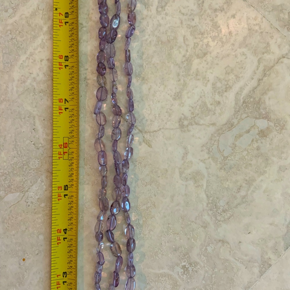 Lovely 3 strand amethyst bead necklace - Picture 4 of 5